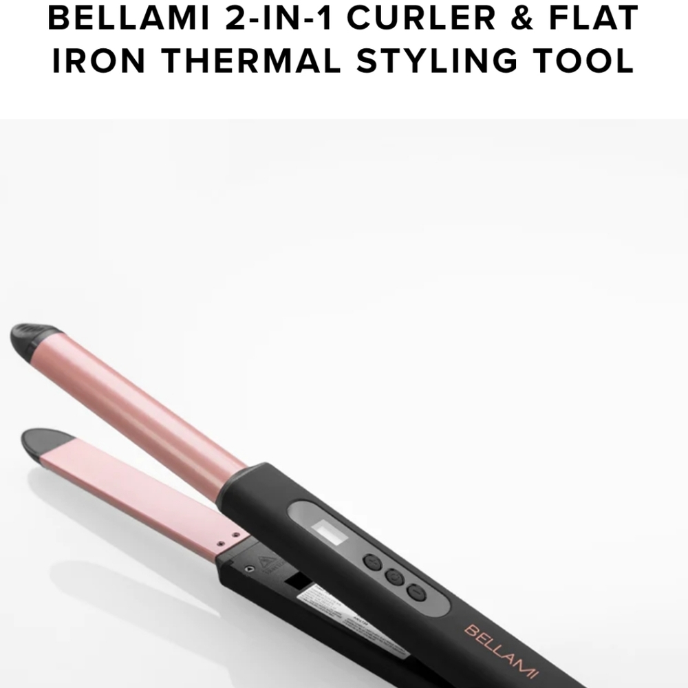 Bellami 2 in 1 curler & flat iron. Used twice.